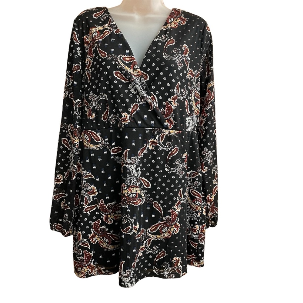 EUC Ricki's Women’s Long Sleeves Paisley Dress in Size Large
